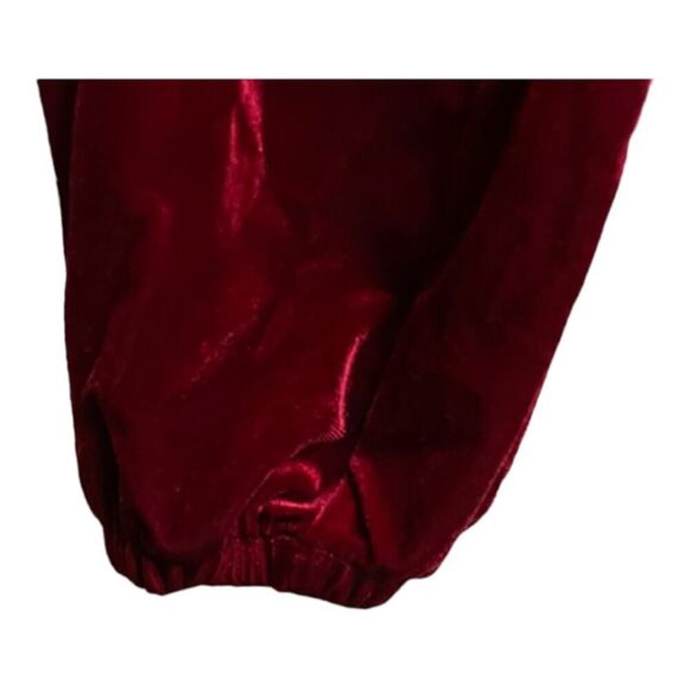 Halara Deep V-Neck Ruffled Hem Velvet Mini Chill Party Dress‎ in Sangria S NWT - Picture 8 of 10